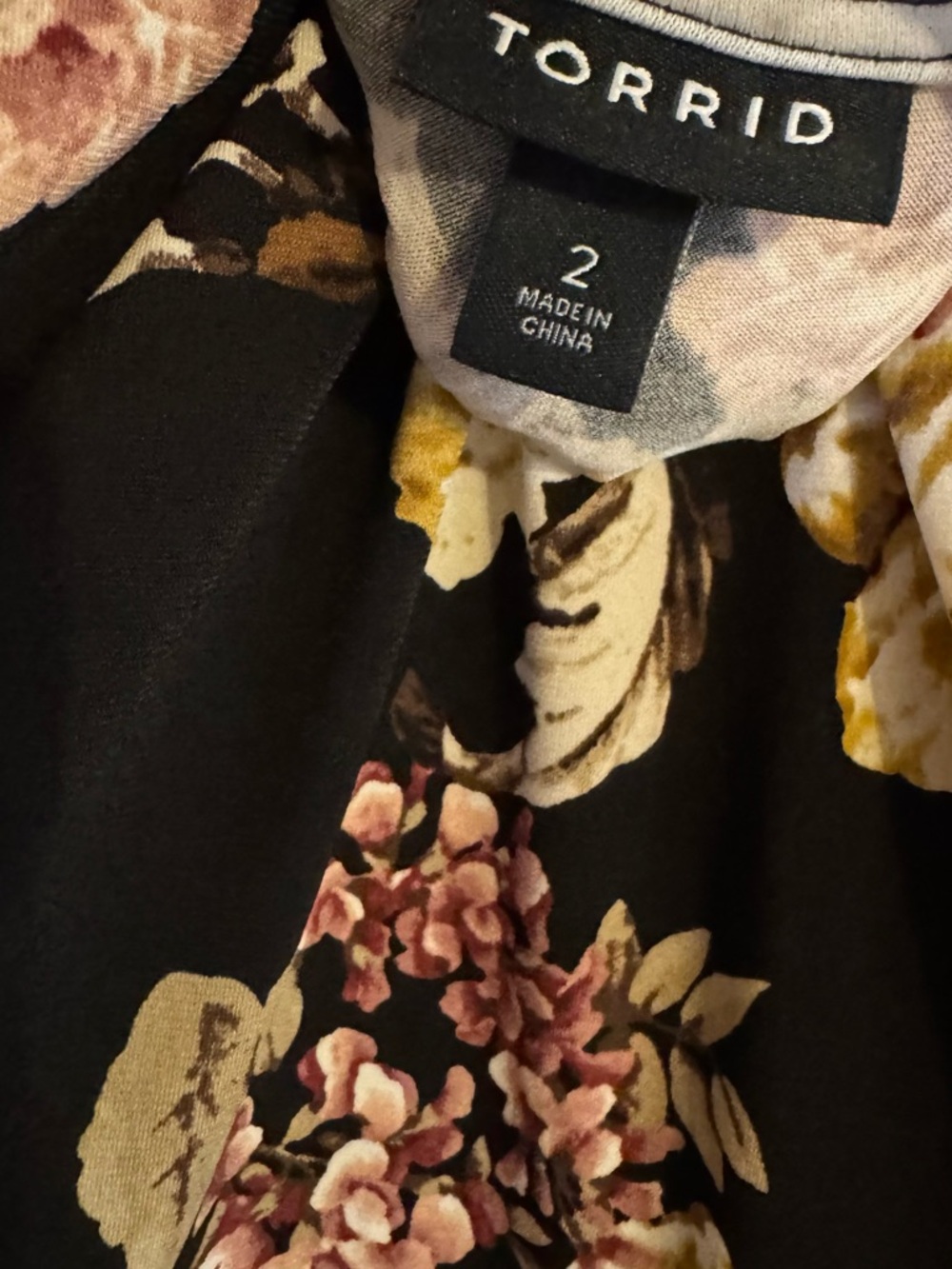 TORRID Black Floral MOCK Wrap Top - Picture 8 of 8